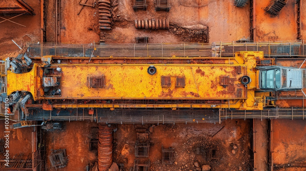 Rusted Industrial Crane in Abandoned Factory Rusted Industrial Crane in Abandoned Factory