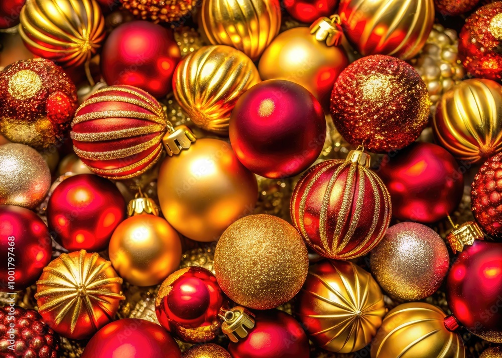 Elegant Gold and Red Ornaments Perfect for Festive Holiday Decorations and Seasonal Celebrations Elegant Gold and Red Ornaments Perfect for Festive Holiday Decorations and Seasonal Celebrations