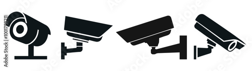 Surveillance camera icon set. Symbol of surveillance camera.