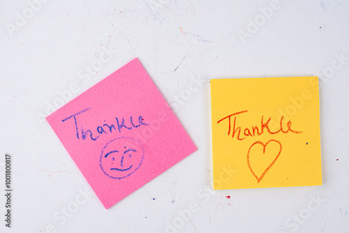 Diverse 'Thank You' post-it notes mosaic with vibrant colors