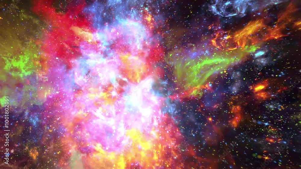 glowing color space nebula particle background glowing color space nebula particle background