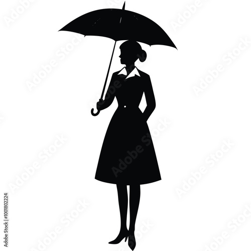 woman-wearing-summer-coat-holding umbrella