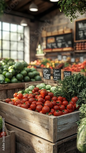 A modern farmer s market filled with vibrant