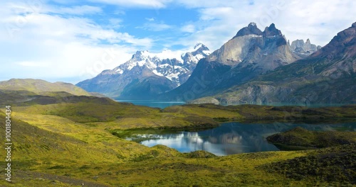 Mountains, lakes and wilderness, Torres del Paine National Park, Patagonia, Chile, South America