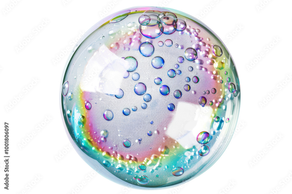 Transparent Bubble With Rainbow Iridescent Surface - Abstract Art Transparent Bubble With Rainbow Iridescent Surface - Abstract Art