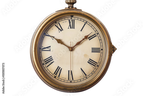 Transparent Antique Pocket Watch with Roman Numerals Time Concept