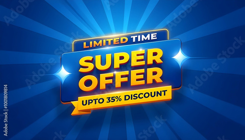3D badge shape super offer sale promotion discount background