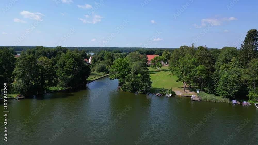 boats in sluice canal lock on summer day. Magic aerial view flight drone boats in sluice canal lock on summer day. Magic aerial view flight drone