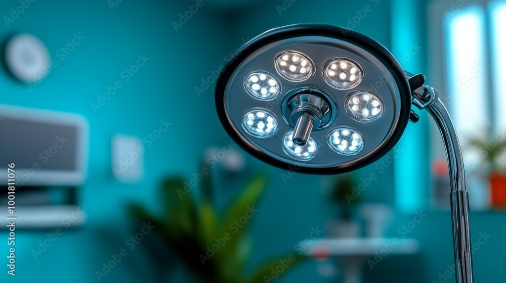 Bright Medical Examination Lamp in a Modern Doctor's Office Bright Medical Examination Lamp in a Modern Doctor's Office