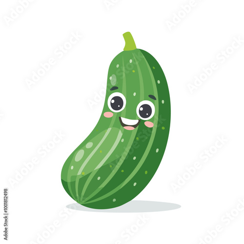 Cucumber Vegetable Cute Cartoon Fresh Animation Kawaii Healthy Character

