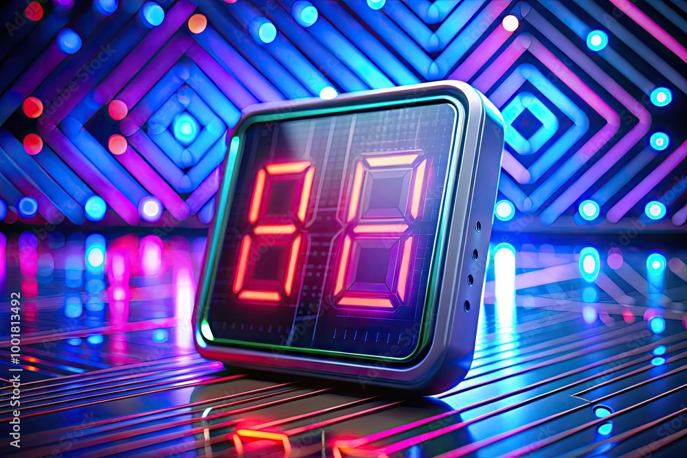 Obraz premium High-tech digital number display on a sleek electronic device showcasing modern technology interface