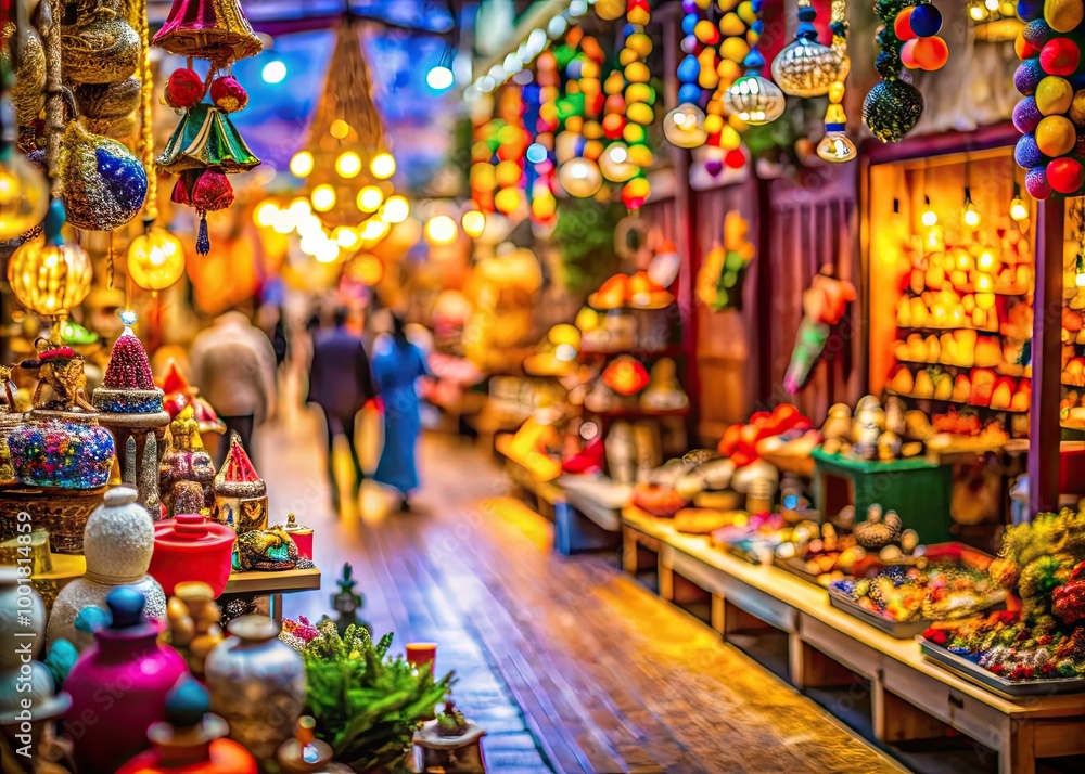 Naklejka premium Humorous Shopping Scene with Funny Items and Quirky Displays in a Colorful Retail Environment