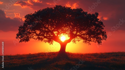 Sunset Silhouette of a Tree