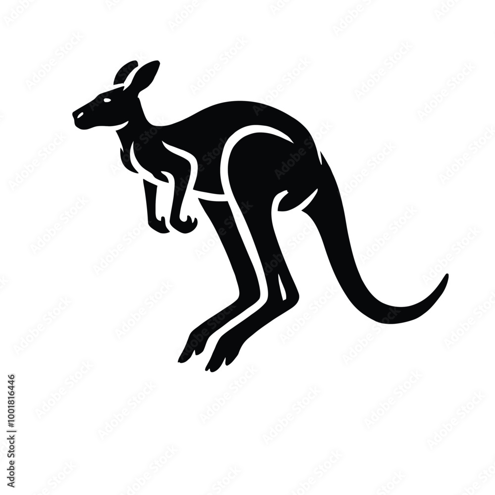 Fototapeta premium Kangaroo Jumping Silhouette