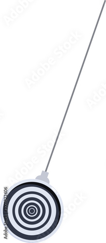 Swinging pendulum with a circular pattern is hypnotizing