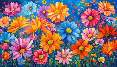 Vibrant Floral Brushstrokes Celebrating Natures Beauty