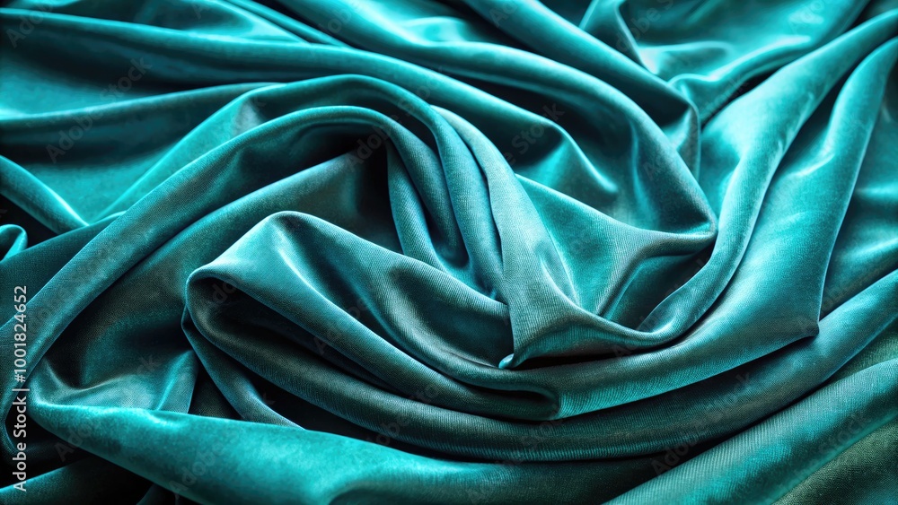 Luxurious teal velvet fabric draped gracefully, showcasing rich texture and elegant color depth Luxurious teal velvet fabric draped gracefully, showcasing rich texture and elegant color depth