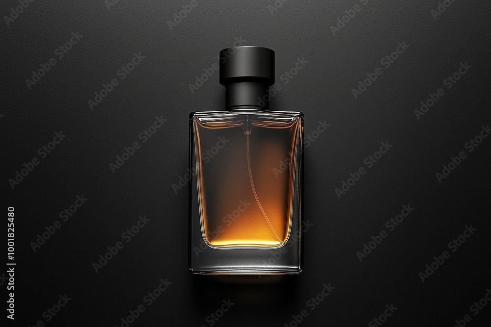 Minimalist Men's Perfume Bottle Mockup on Matte Black Background Minimalist Men's Perfume Bottle Mockup on Matte Black Background