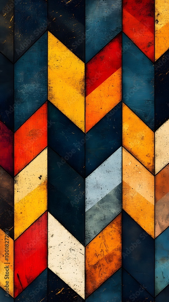 Fototapeta premium Bold Vibrant Geometric Abstract Pattern Featuring Colorful Squares for Design picture