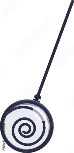 Hypnotism pendulum with a spiral pattern is swinging