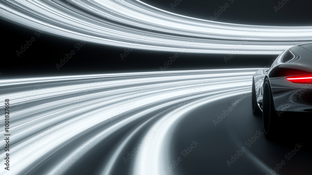 White Car with Night Light Stream background White Car with Night Light Stream background