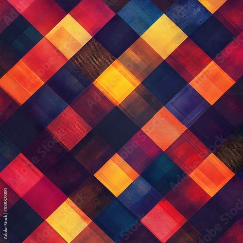 Creative Colorful Squares Arranged in a Bold Geometric Abstract Pattern for Decor