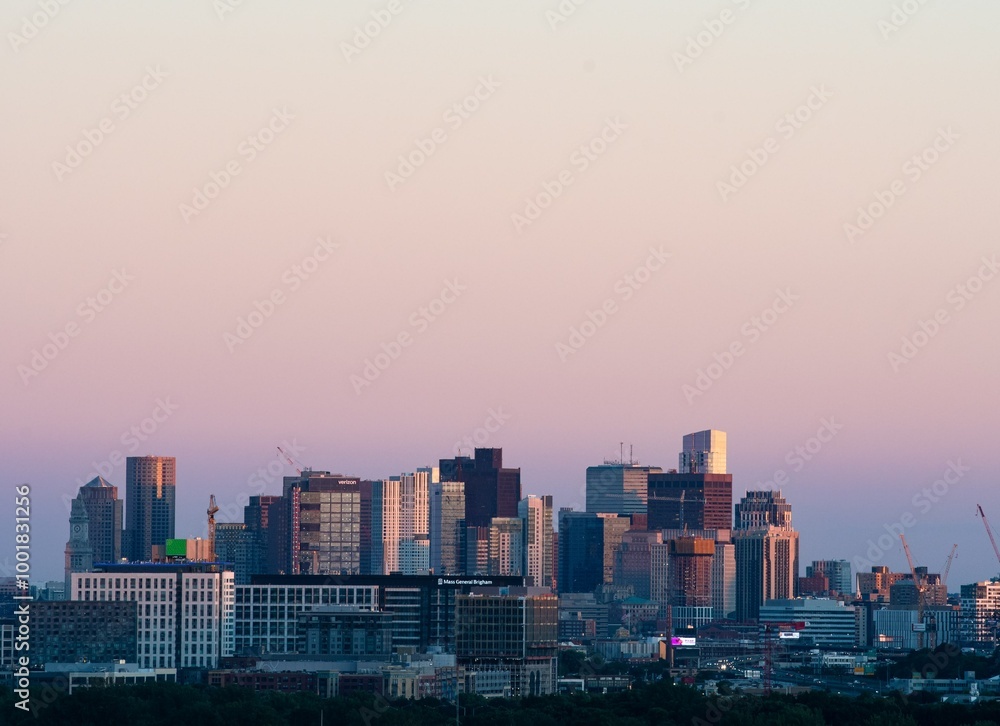 Obraz premium Boston Skyline at Sunset
