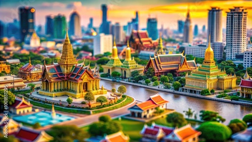 Miniature Model of Bangkok Thailand Showcasing Iconic Landmarks and Urban Landscape in Detail