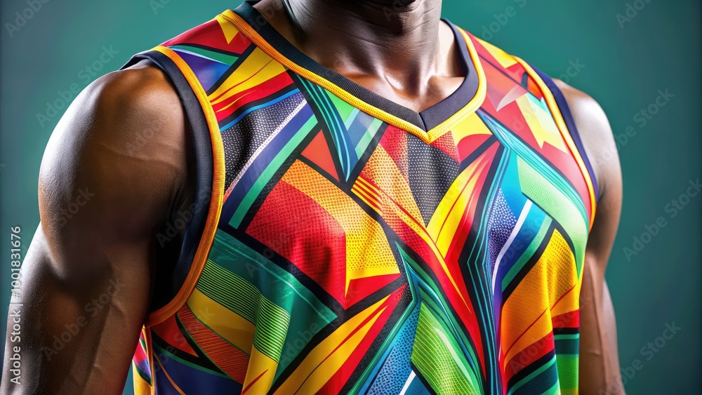 Obraz premium Modern Basketball Jersey Design Featuring Bold Colors and Stylish Patterns for 2020 Sports Apparel