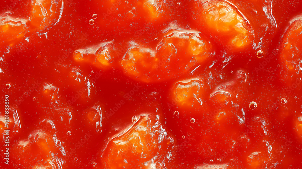a close-up, top-down view, texture background of nectarine jam spread across the entire frame, filling the image with its vibrant orange-red color and glossy texture a close-up, top-down view, texture background of nectarine jam spread across the entire frame, filling the image with its vibrant orange-red color and glossy texture