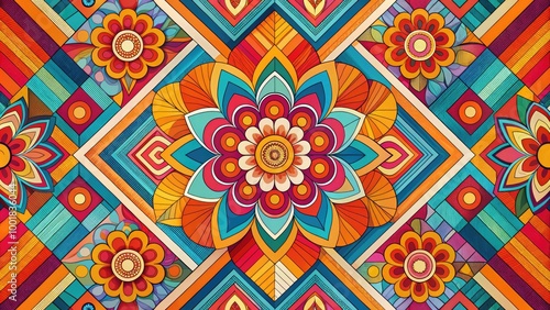 Wallpaper Mural Retro 70's Graphic Design with Vibrant Colors and Geometric Patterns for Vintage Aesthetic Projects Torontodigital.ca