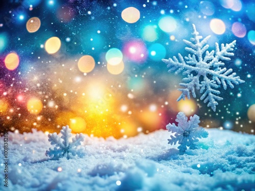 Serene Christmas Snow Background with Soft White Snowflakes Gently Falling on a Winter Landscape