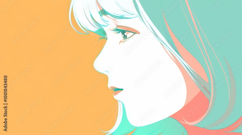 Close-up portrait of a woman in anime style Close-up portrait of a woman in anime style