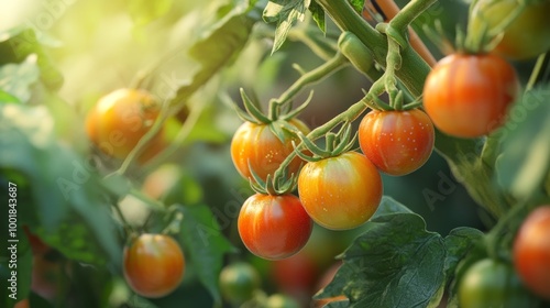 Close up of tomato vine background