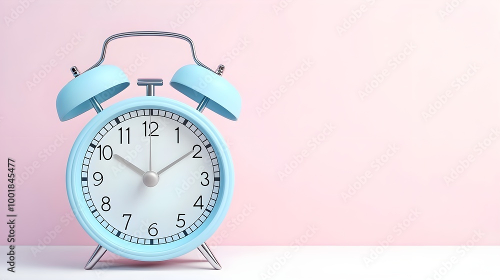 Blue Alarm Clock Pink Background Blue Alarm Clock Pink Background