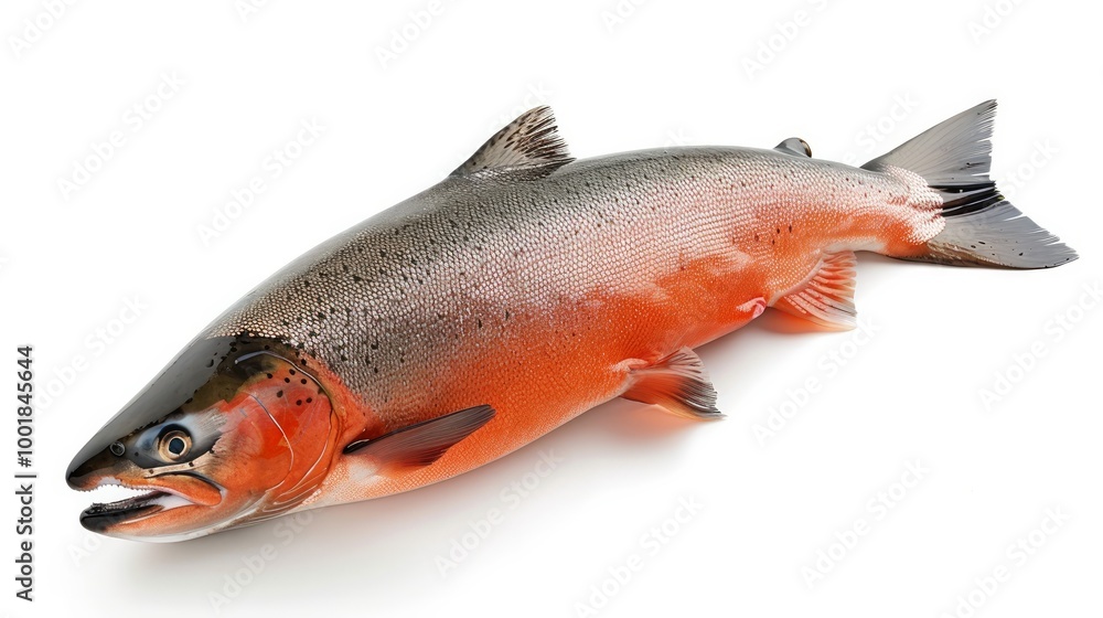 A large fish laying on a white surface with its mouth open A large fish laying on a white surface with its mouth open
