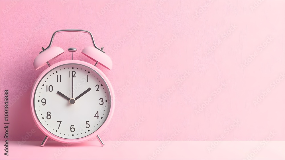 Pink Alarm Clock Minimal Background Pink Alarm Clock Minimal Background