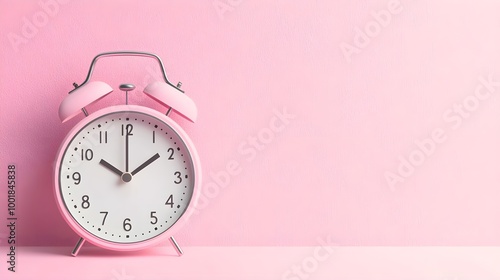 Pink Alarm Clock Minimal Background