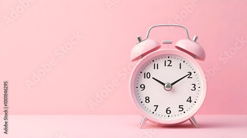 Pink Alarm Clock Minimalist Background