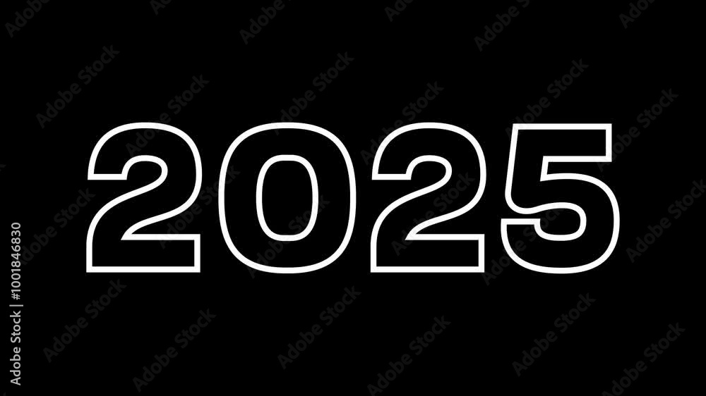 2025 Number Transition on black background 2025 Number Transition on black background