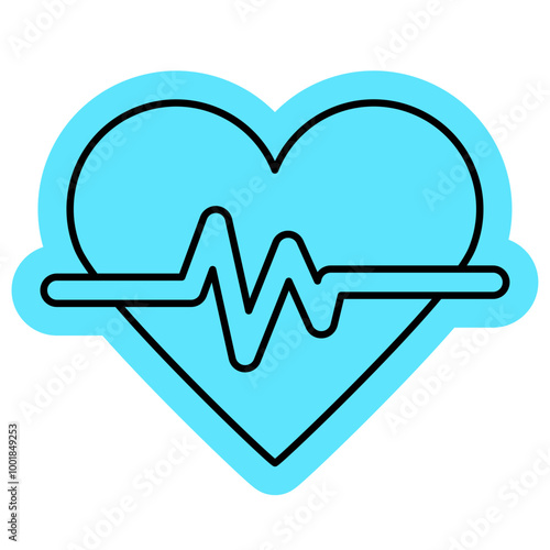 Lifeline icon, Heart beat medical