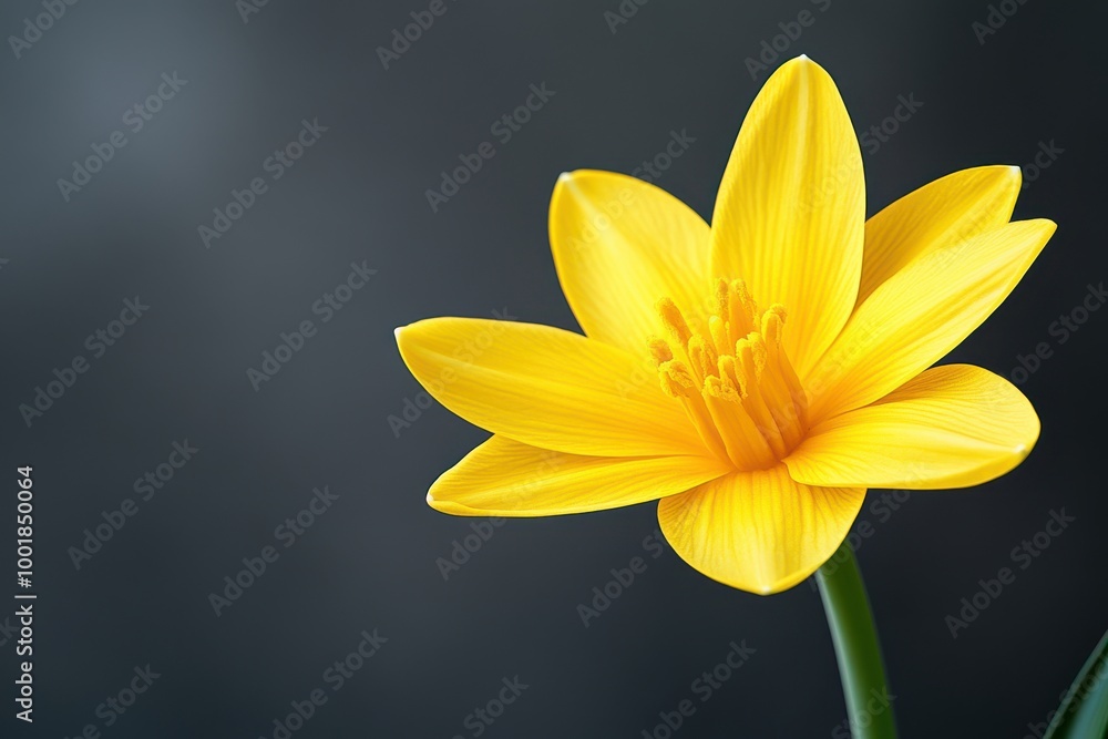 Obraz premium Closeup of a Yellow Flower with Dark Background