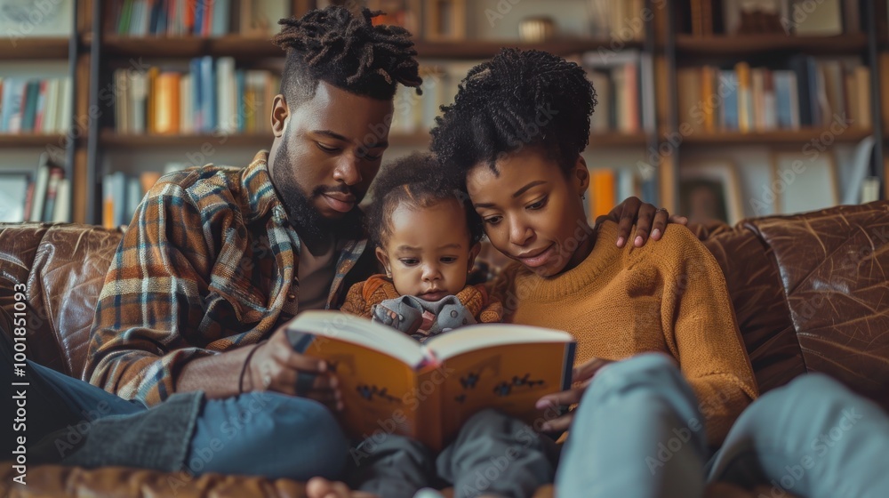 A family with a child waiting together, the child playing or looking at a book, creating a warm, supportive atmosphere A family with a child waiting together, the child playing or looking at a book, creating a warm, supportive atmosphere