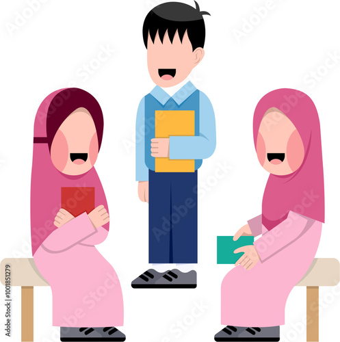Character Of Happy Kindergarten Students 