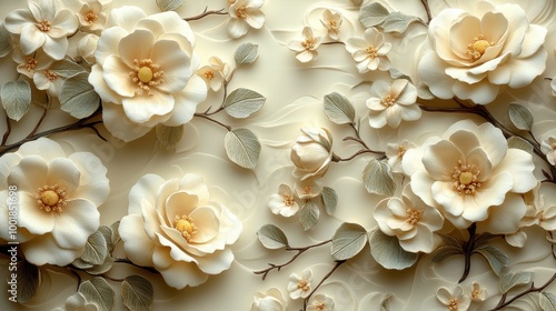 Elegant floral pattern background with intricate designs and soft colors for a classic look 