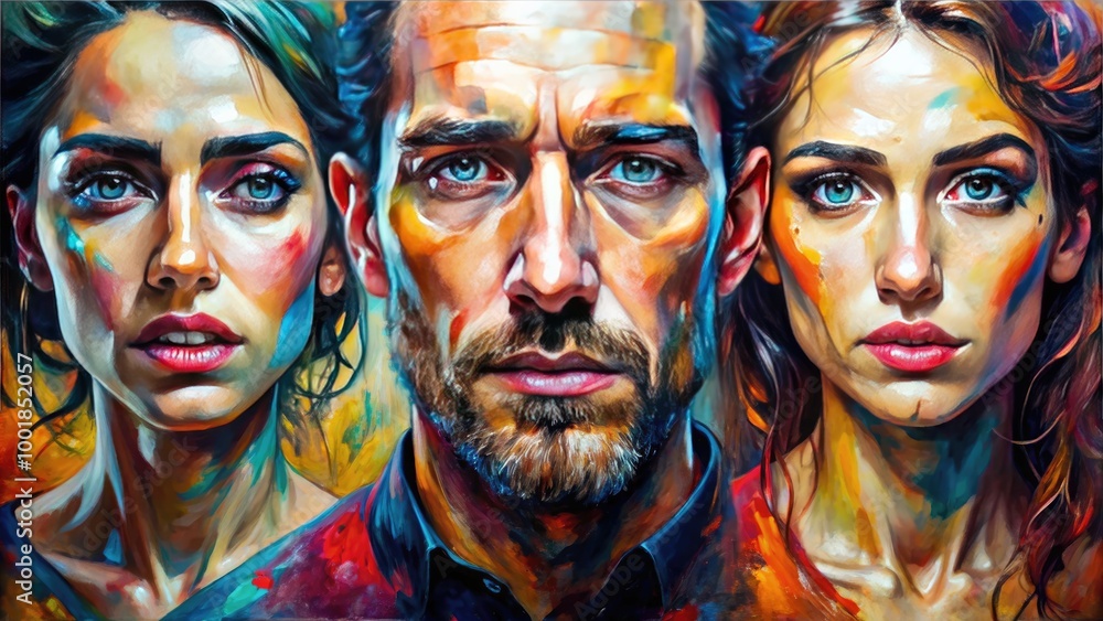 Vibrant and Expressive Portrait Paintings Capturing Emotions and Personalities in Artistic Style Vibrant and Expressive Portrait Paintings Capturing Emotions and Personalities in Artistic Style