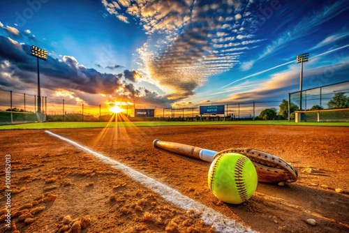 Vibrant and Dynamic Backgrounds for Softball Imagery Featuring Fields, Equipment, and Textures