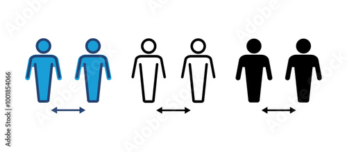 Social distance icon vector. social distancing icon. self quarantine sign