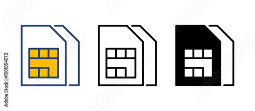 Sim card icon vector. dual sim card icon vector