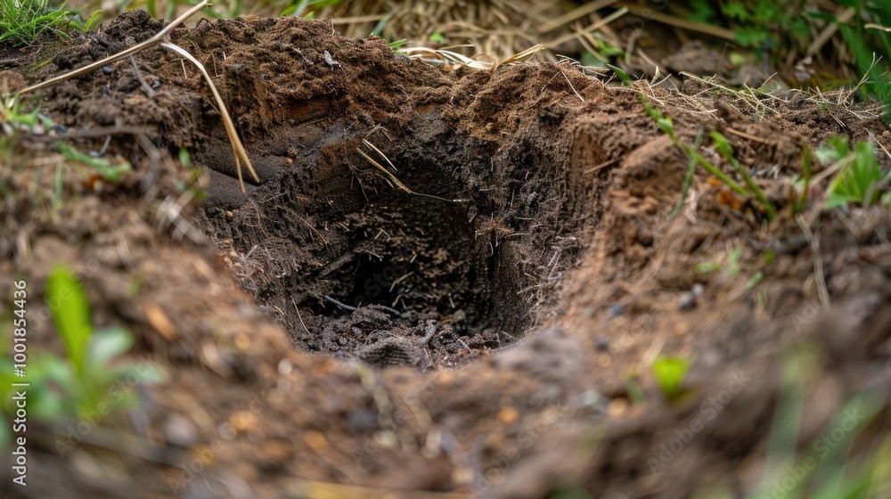 Fototapeta premium Deep Earth Hole in Natural Setting